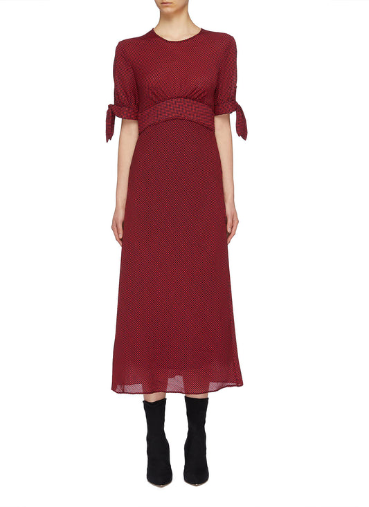 'Affix' tie sleeve gingham check midi dress - C/MEO COLLECTIVE - Multi-colour