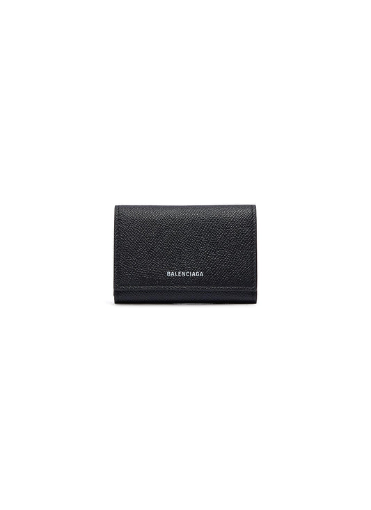 'Ville' logo print accordion leather card holder